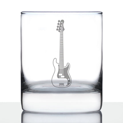 Electric Bass Rocks Glass - Music Gifts for Bass Players, Teachers and Musical Accessories for Musicians that Play Bass Guitar - 10.25 Oz Glasses