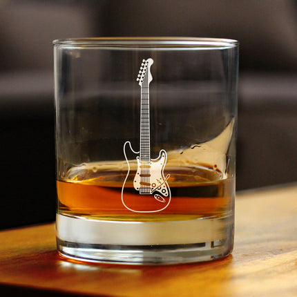 Electric Guitar Rocks Glass - Music Gifts for Guitar Players, Teachers and Musical Accessories for Musicians that Play Guitar - 10.25 Oz Glasses