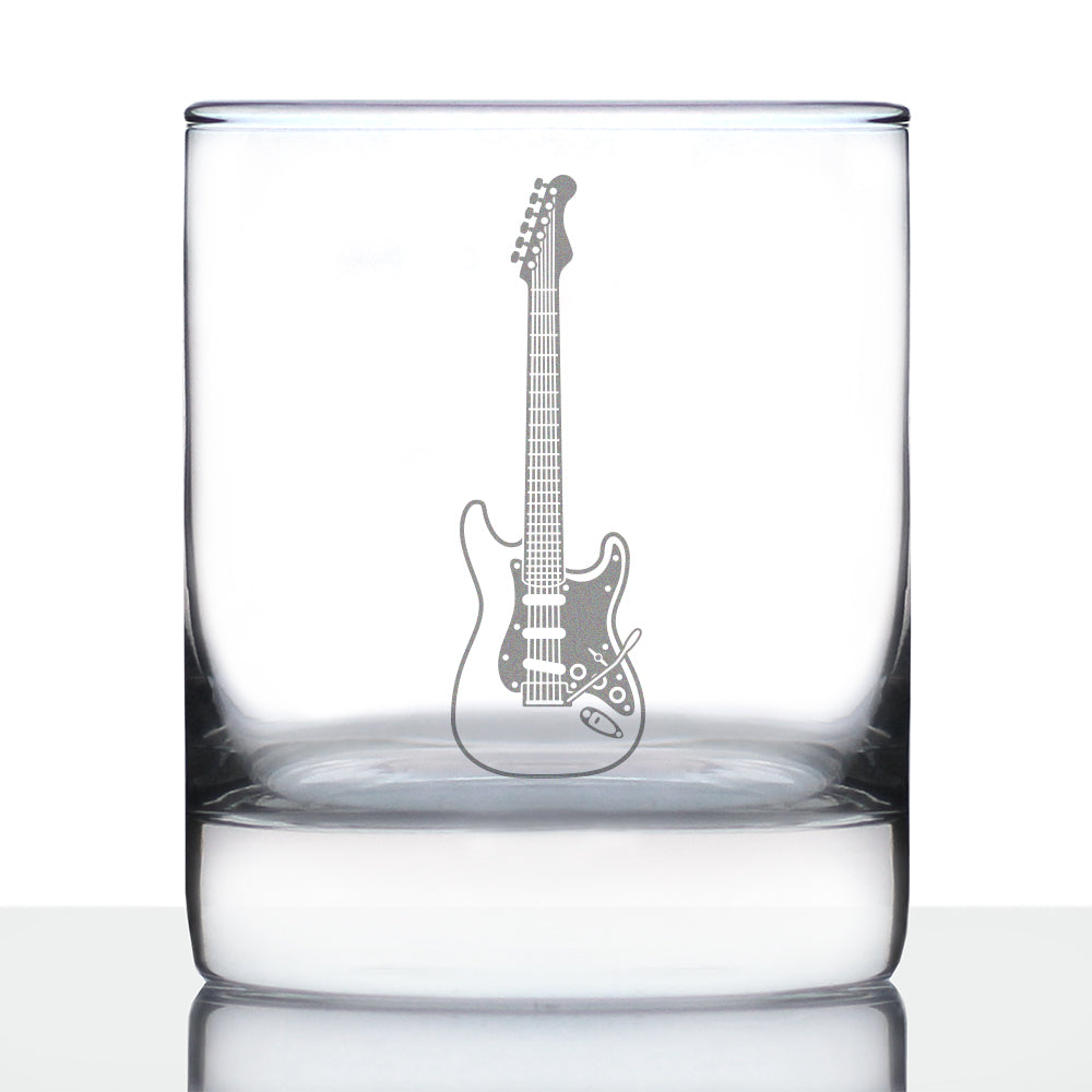 Electric Guitar Rocks Glass - Music Gifts for Guitar Players, Teachers and Musical Accessories for Musicians that Play Guitar - 10.25 Oz Glasses