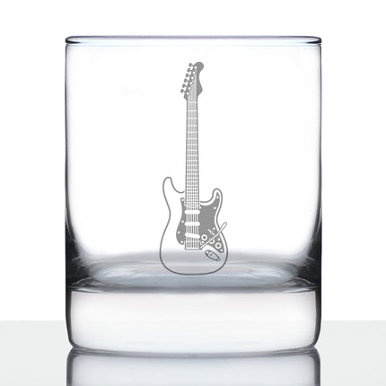 Electric Guitar Rocks Glass - Music Gifts for Guitar Players, Teachers and Musical Accessories for Musicians that Play Guitar - 10.25 Oz Glasses