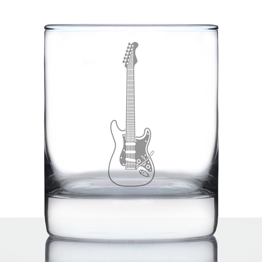 Electric Guitar Rocks Glass - Music Gifts for Guitar Players, Teachers and Musical Accessories for Musicians that Play Guitar - 10.25 Oz Glasses