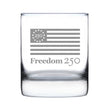 Freedom 250 Logo Engraved Rocks Glass - 10.25 oz Official USA 250th Anniversary Merch