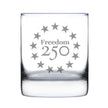 Freedom 250 Betsy Ross Logo Engraved Rocks Glass - 10.25 oz Official USA 250th Anniversary Merch