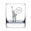 Freedom 250 Statue of Liberty Engraved Rocks Glass - 10.25 oz Official USA 250th Anniversary Merch