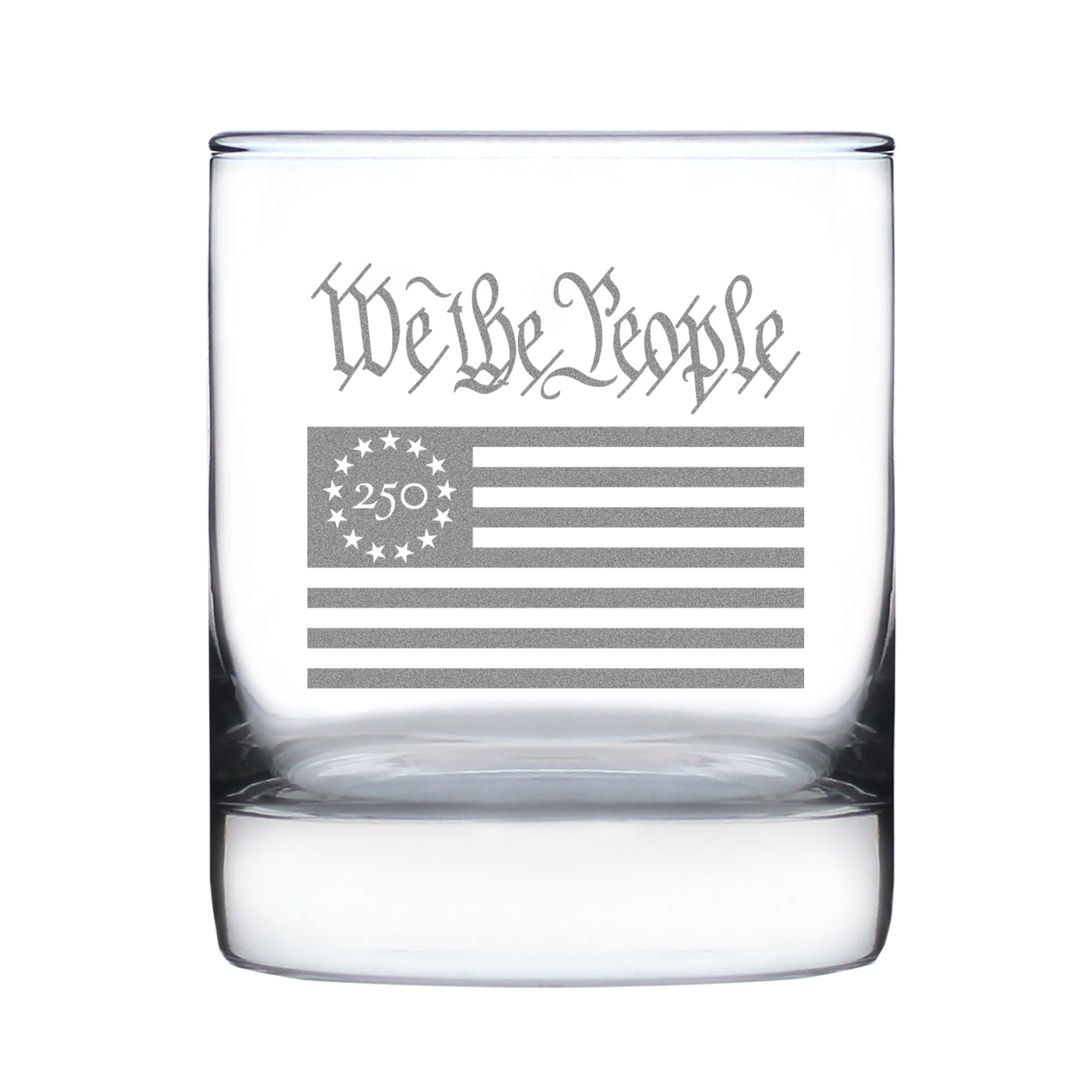 Freedom 250 We the People Engraved Rocks Glass - 10.25 oz Official USA 250th Anniversary Merch