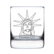 Freedom 250 Statue of Liberty Profile Engraved Rocks Glass - 10.25 oz Official USA 250th Anniversary Merch