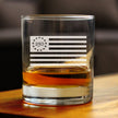 Freedom 250 Flag Logo Engraved Rocks Glass - 10.25 oz Official USA 250th Anniversary Merch