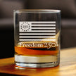 Freedom 250 Logo Engraved Rocks Glass - 10.25 oz Official USA 250th Anniversary Merch