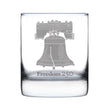 Freedom 250 Liberty Bell Engraved Rocks Glass - 10.25 oz Official USA 250th Anniversary Merch