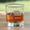 Dad Est 2025 - New Father Whiskey Rocks Glass Gift for First Time Parents - Decorative 10.25 Oz Glasses