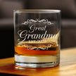 Great Grandma Est 2025 - New Great Grandmother Whiskey Rocks Glass Gift for First Time Great Grandparents - Decorative 10.25 Oz Glasses