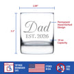 Dad Est 2026 - Engraved Rocks Glass - New Father Gift for First Time Parents - Decorative Weighted Whiskey Glasses - 10.25 oz