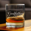 Godfather Est 2026 - Engraved Rocks Glass - New Godfather Gift for First Time Godparents - Decorative Weighted Whiskey Glasses - 10.25 oz