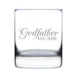 Godfather Est 2026 - Engraved Rocks Glass - New Godfather Gift for First Time Godparents - Decorative Weighted Whiskey Glasses - 10.25 oz