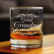 Great Grandma Est 2026 - Engraved Rocks Glass - New Great Grandmother Gift for First Time Great Grandparents - Decorative Weighted Whiskey Glasses - 10.25 oz