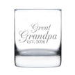 Great Grandpa Est 2026 - Engraved Rocks Glass - New Great Grandfather Gift for First Time Great Grandparents - Decorative Weighted Whiskey Glasses - 10.25 oz