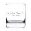 Great Uncle Est 2026 - Engraved Rocks Glass - New Great Uncle Gift for First Time Great Uncles - Decorative Weighted Whiskey Glasses - 10.25 oz