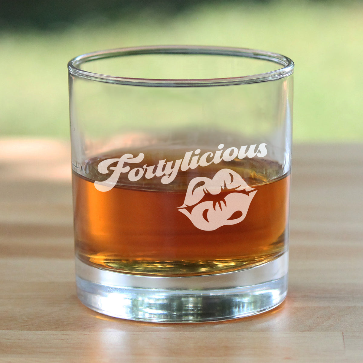 Fortylicious - Whiskey Rocks Glass Gift - Funny 40th Birthday Gifts for Women Turning 40 - 10.25 oz Glasses