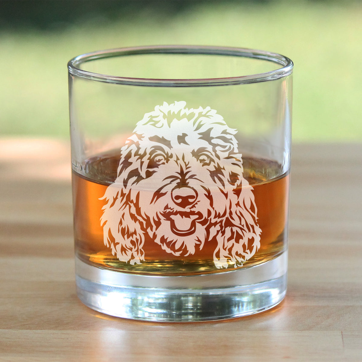 Golden Doodle Face - Whiskey Rocks Glass - Goldendoodle Gifts for Women &amp; Men - 10.25 oz Glasses