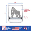Gorilla Rocks Glass - Fun Wild Animal Themed Decor and Gifts for Lovers of Apes and Monkeys - 10.25 Oz Glasses
