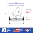 Grand Piano Rocks Glass - Music Gifts for Piano Players, Teachers and Musical Accessories for Musicians that Play Keys - 10.25 Oz Glasses