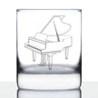 Grand Piano Rocks Glass - Music Gifts for Piano Players, Teachers and Musical Accessories for Musicians that Play Keys - 10.25 Oz Glasses