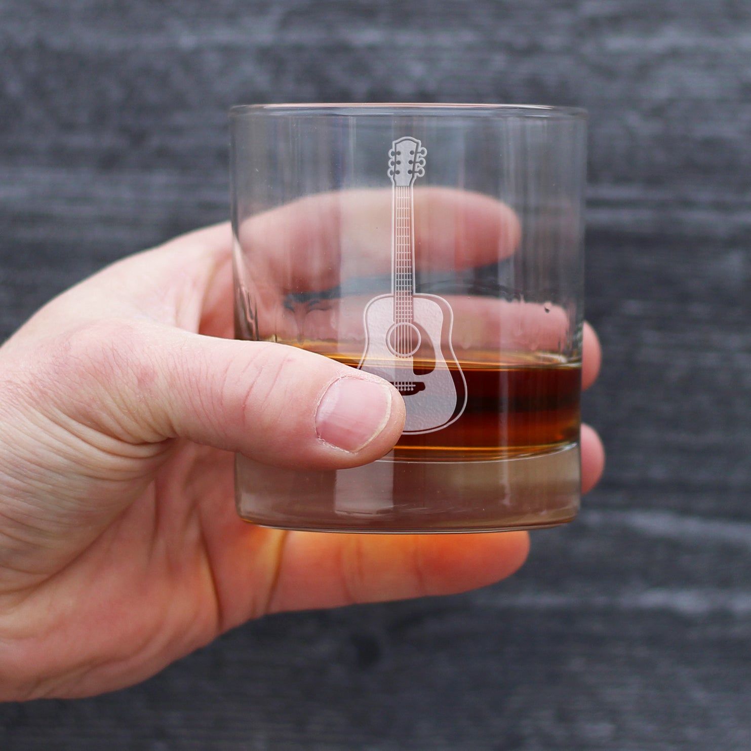 Acoustic Guitar - Rocks Glass - Fun Musician Gifts and Musical Accessories for Women and Men - 10.25 Oz Glasses