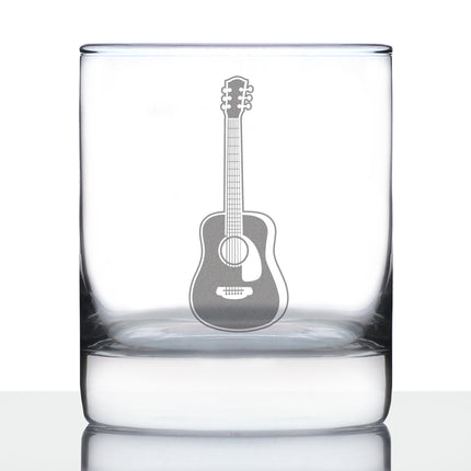 Acoustic Guitar - Rocks Glass - Fun Musician Gifts and Musical Accessories for Women and Men - 10.25 Oz Glasses