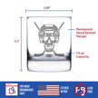 Hockey Skull Engraved Rocks Glass Gifts Hockey Gifts for Coach or Players Weighted Whiskey Glasses - 10.25 oz