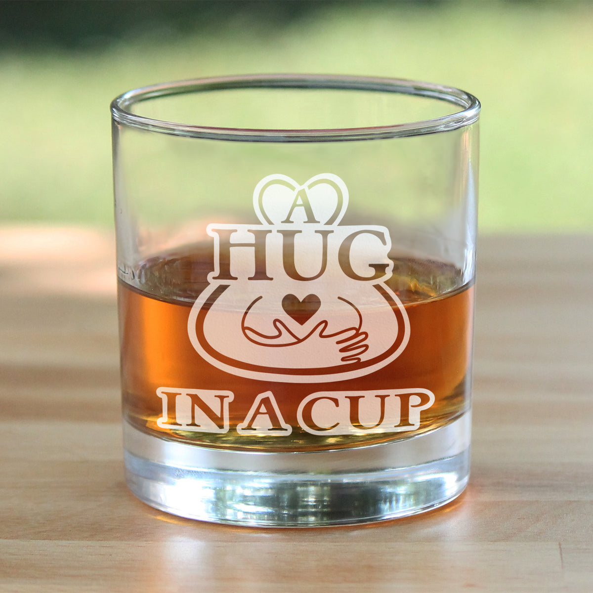 Hug in a Cup - Whiskey Rocks Glass Gift - Sympathy Gifts for Comfort and Encouragement - 10.25 oz Glasses