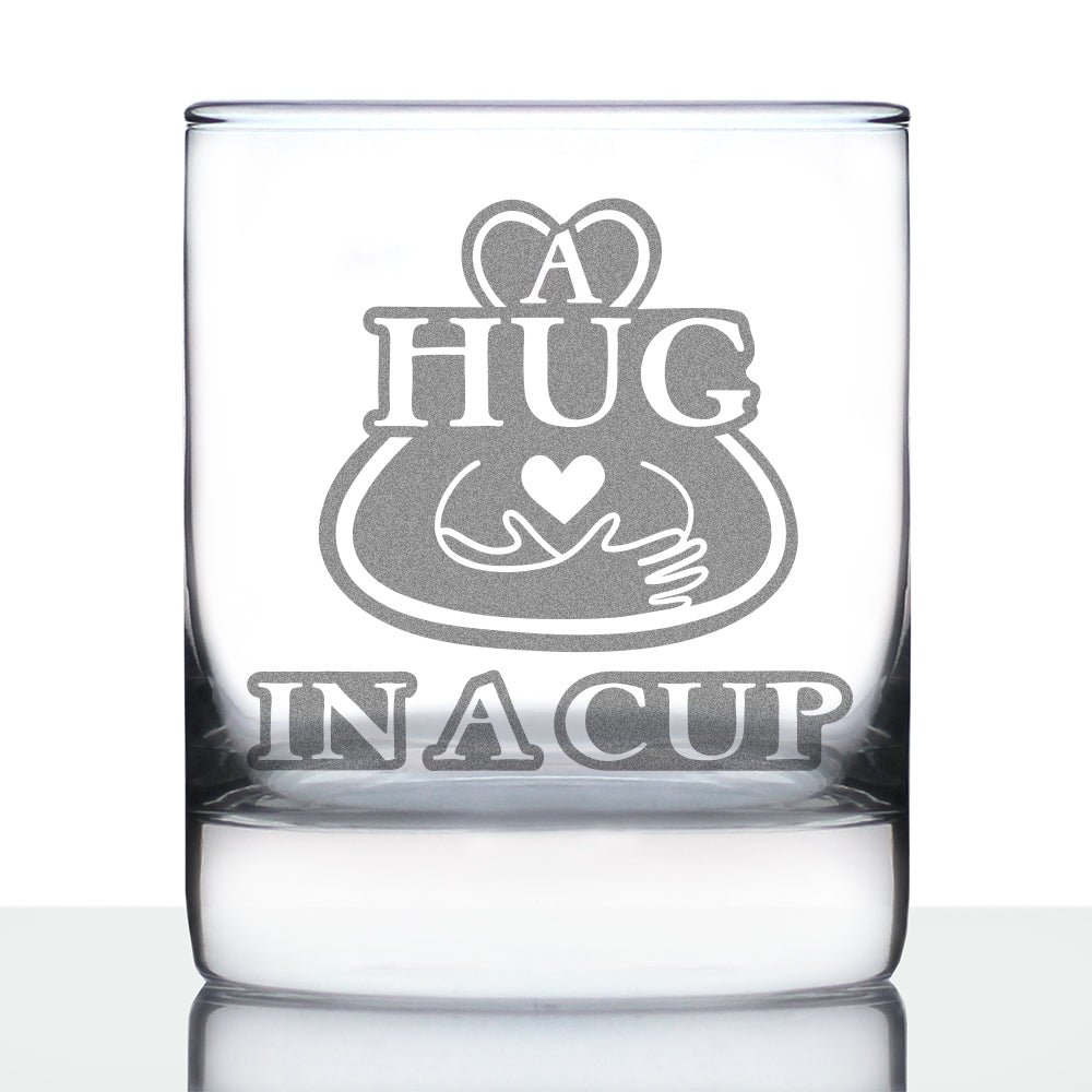 Hug in a Cup - Whiskey Rocks Glass Gift - Sympathy Gifts for Comfort and Encouragement - 10.25 oz Glasses