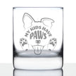 Kids Have Paws Dog Engraved Rocks Glass Gifts for Dog People Weighted Whiskey Glasses - 10.25 oz