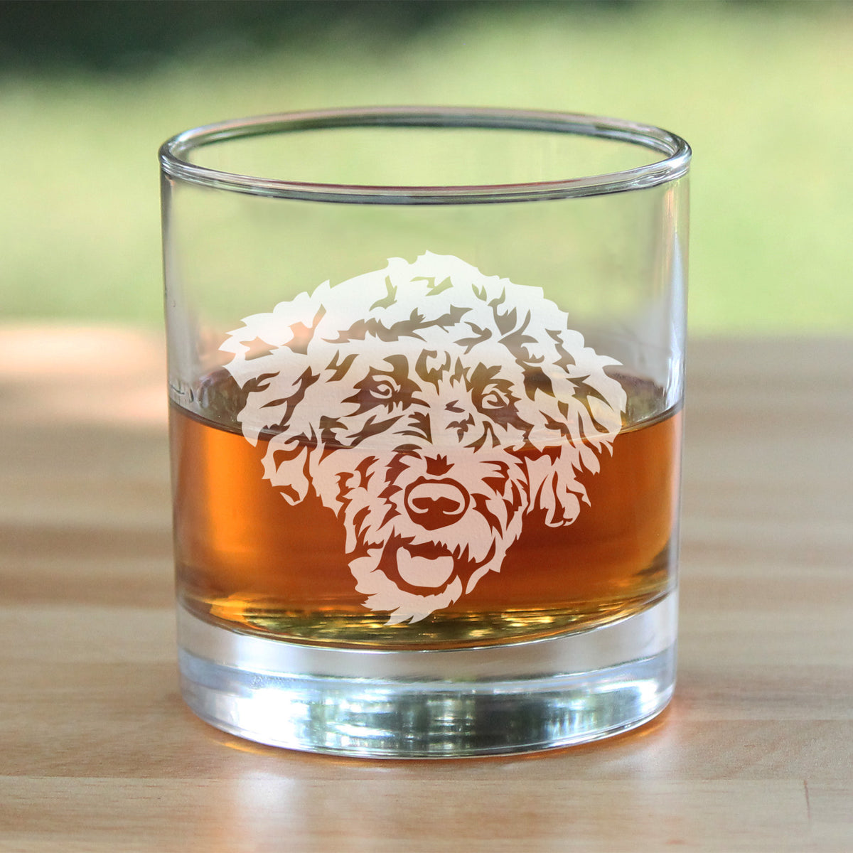 Labradoodle Face - Whiskey Rocks Glass - Labradoodle Gifts for Dog Lovers Women &amp; Men - 10.25 oz Glasses