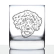 Labradoodle Face - Whiskey Rocks Glass - Labradoodle Gifts for Dog Lovers Women & Men - 10.25 oz Glasses