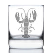 Lobster Engraved Rocks Glass Lobster Gifts, Maine Souvenirs and Decor Weighted Whiskey Glasses - 10.25 oz