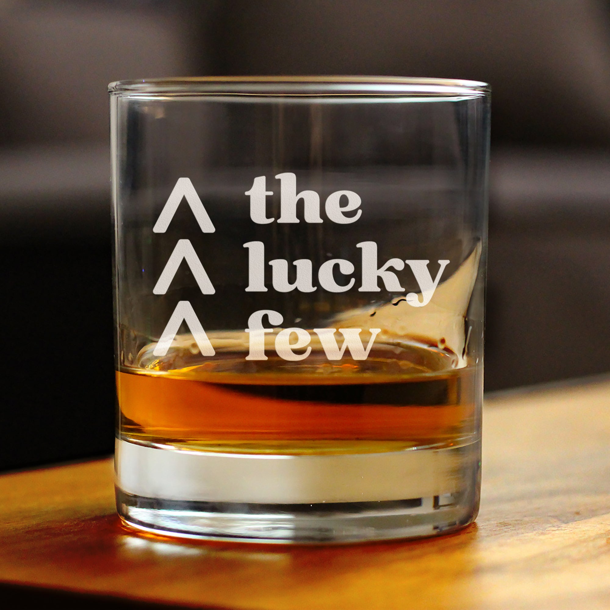 Lucky Few - Engraved Rocks Glass Down Syndrome Awareness Gifts for Adults Weighted Whiskey Glasses - 10.25 oz