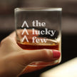 Lucky Few - Engraved Rocks Glass Down Syndrome Awareness Gifts for Adults Weighted Whiskey Glasses - 10.25 oz