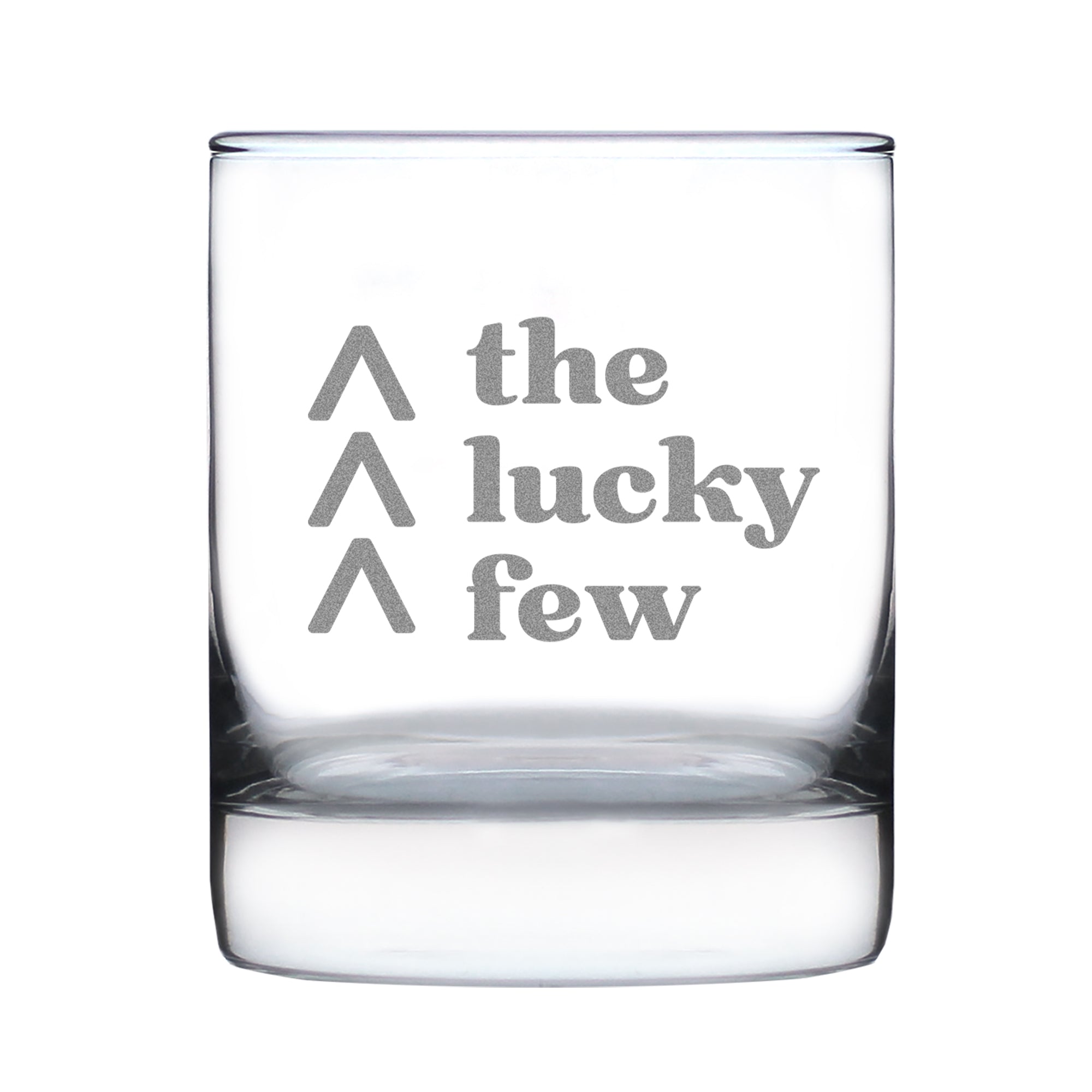 Lucky Few - Engraved Rocks Glass Down Syndrome Awareness Gifts for Adults Weighted Whiskey Glasses - 10.25 oz
