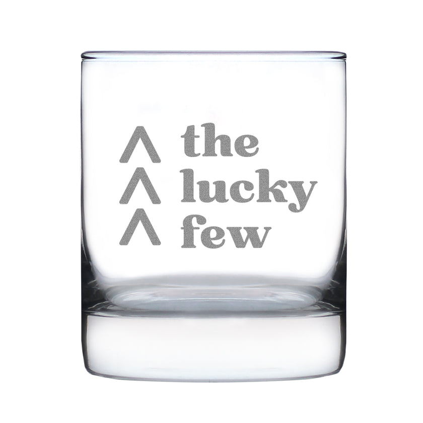 Lucky Few - Engraved Rocks Glass Down Syndrome Awareness Gifts for Adults Weighted Whiskey Glasses - 10.25 oz