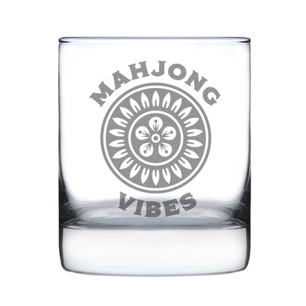 Mahjong Vibes - Engraved Rocks Glass - 10.25 oz