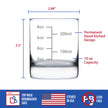 Cocktail Measuring Cup - Whiskey Rocks Glass - Engraved Measurement Lines for Bartender & Portion Control - Ounces and Metric - 10.25 oz Glasses
