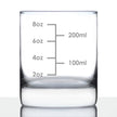 Cocktail Measuring Cup - Whiskey Rocks Glass - Engraved Measurement Lines for Bartender & Portion Control - Ounces and Metric - 10.25 oz Glasses