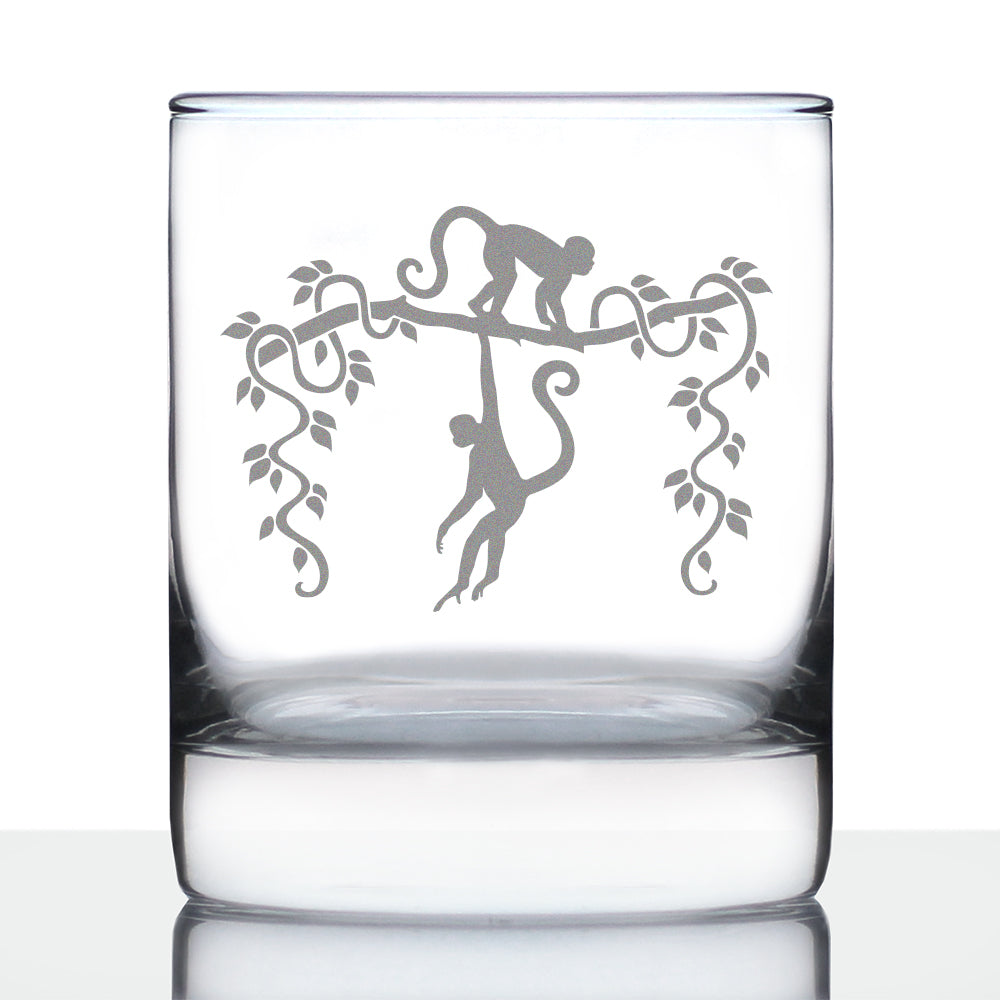 Monkey Rocks Glass - Fun Wild Animal Themed Decor and Gifts for Lovers of Apes and Monkeys - 10.25 Oz Glasses