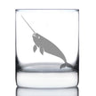 Narwhal Engraved Rocks Glass Narwhal Gifts for Women Weighted Whiskey Glasses - 10.25 oz