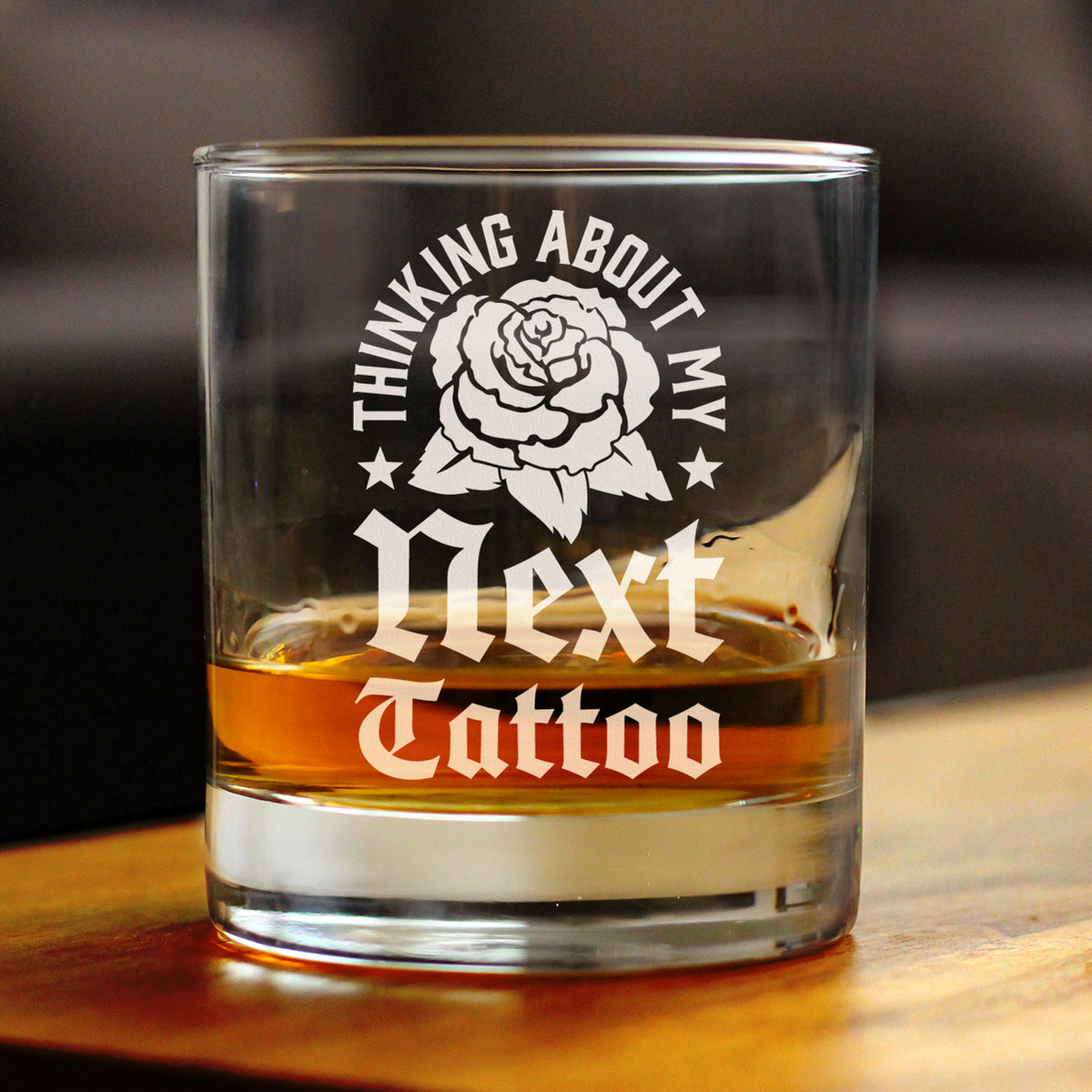 Next Tattoo Engraved Rocks Glass Gifts for Tattoo Artist Weighted Whiskey Glasses - 10.25 oz