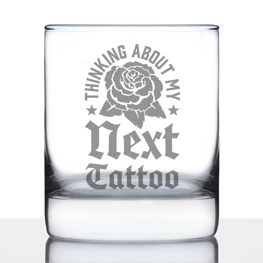 Next Tattoo Engraved Rocks Glass Gifts for Tattoo Artist Weighted Whiskey Glasses - 10.25 oz