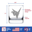Paper Crane Engraved Rocks Glass Japanese Decor and Gifts Weighted Whiskey Glasses - 10.25 oz