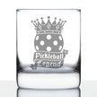 Pickleball Legend Engraved Rocks Glass Gifts for Picklers Weighted Whiskey Glasses - 10.25 oz