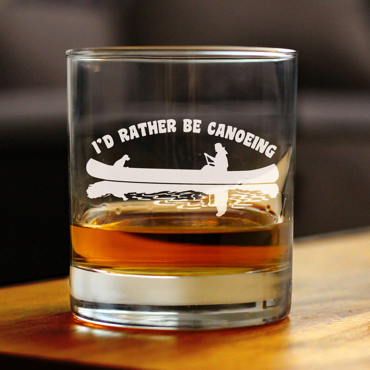 Rather Be Canoeing - Whiskey Rocks Glass - Rustic Canoe Decor for Cabin - 10.25 oz Glasses