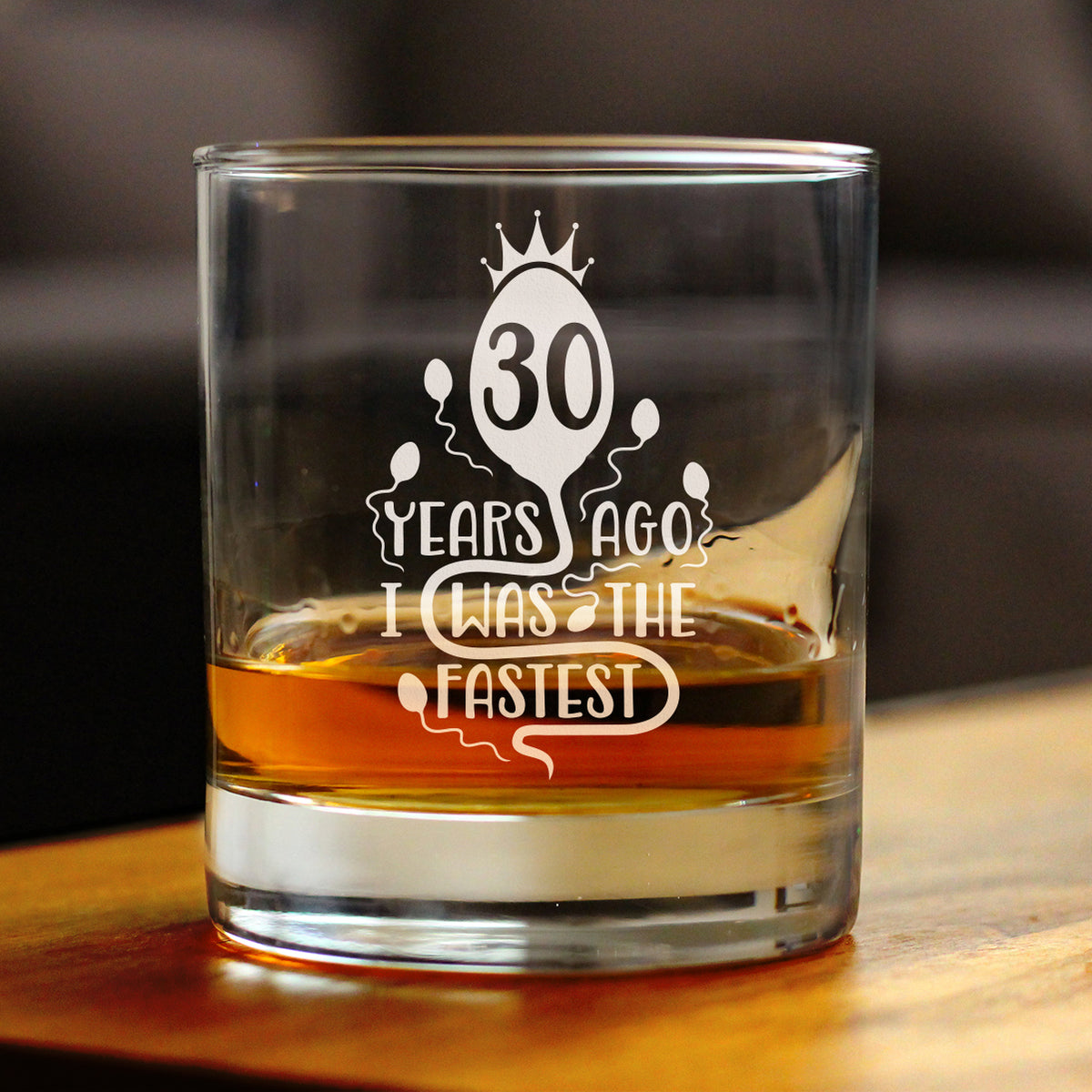 30 Years Ago I Was the Fastest - Whiskey Rocks Glass Gift - Funny 30th Birthday Gifts for Women and Men Turning 30 - 10.25 oz Glasses